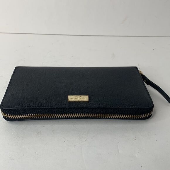 Kate Spade Newberry Lane black crossgrain leather continental zip-around wallet - Picture 4 of 8